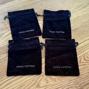Louis Vuitton Brown Velvet Pouches. Set of 4.